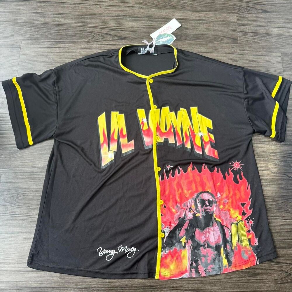 Lil Wayne x Reason Young Money Baseball Rap Graphic Jersey Size Womens 1X